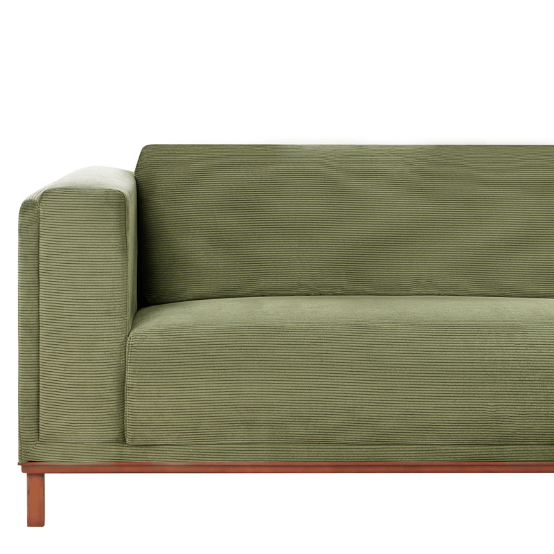 Hjørnesofa 4-seter Veng - Lysebrun, grønn - Møbler - Sofaer - Sofaer med sjeselong - 4 seters sofa med divan