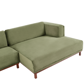 Hjørnesofa 4-seter Veng - Lysebrun, grønn - Møbler - Sofaer - Sofaer med sjeselong - 4 seters sofa med divan
