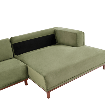 Hjørnesofa 4-seter Veng - Lysebrun, grønn - Møbler - Sofaer - Sofaer med sjeselong - 4 seters sofa med divan