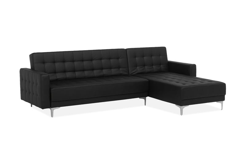 Hjørnesofa Aberdeen 267 cm - Svart - 4 seters sofa med divan - Sofaer med sjeselong