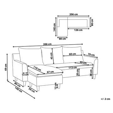 Hjørnesofa Elvenes - Grå, mørkt tre/Høyrevendt - Møbler - Sofaer - Hjørnesofaer - Hjørnesofa med divan