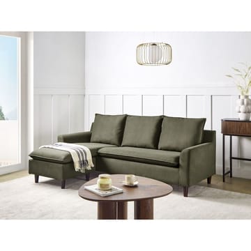 Hjørnesofa Elvenes - Grønn, mørkt tre/Høyrevendt - Møbler - Sofaer - Hjørnesofaer