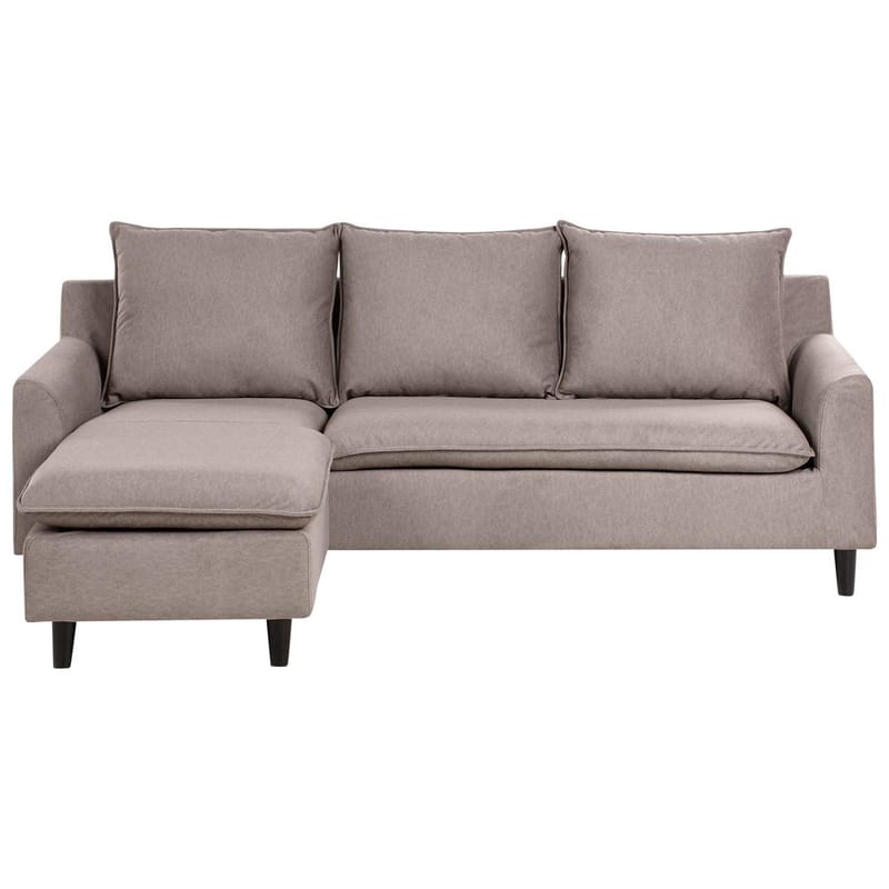 Hjørnesofa Elvenes - Taupe, mørkt tre/Høyrevendt - Møbler - Sofaer - Hjørnesofaer
