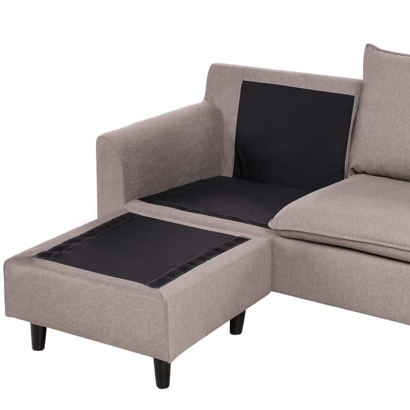 Hjørnesofa Elvenes - Taupe, mørkt tre/Høyrevendt - Møbler - Sofaer - Hjørnesofaer