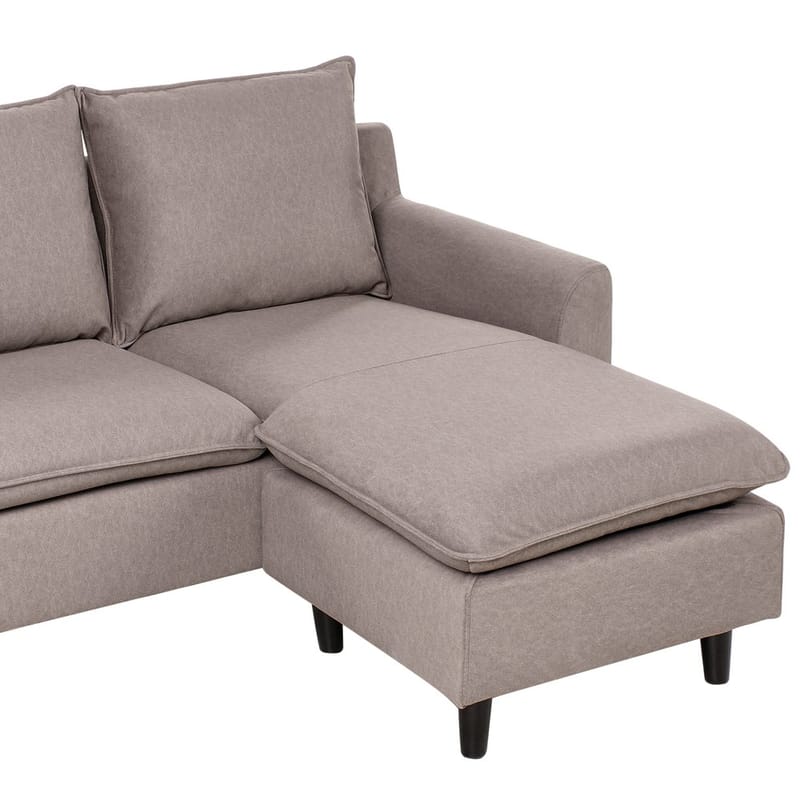 Hjørnesofa Elvenes - Taupe, mørkt tre/Venstrevendt - Møbler - Sofaer - Hjørnesofaer