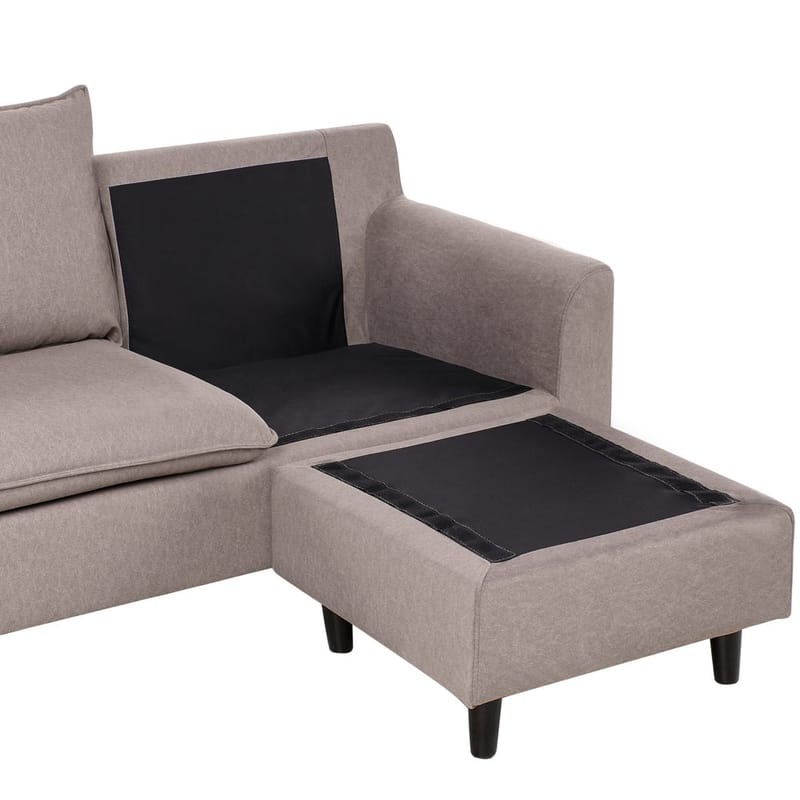 Hjørnesofa Elvenes - Taupe, mørkt tre/Venstrevendt - Møbler - Sofaer - Hjørnesofaer