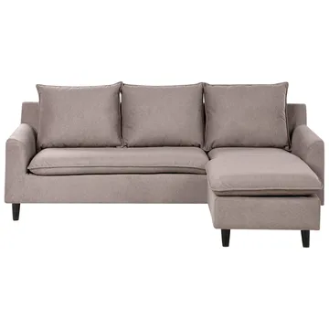 Hjørnesofa Elvenes - Taupe, mørkt tre/Venstrevendt - Møbler - Sofaer - Hjørnesofaer - Hjørnesofa med divan