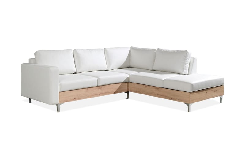 Hjørnesofa Farindon - Eik - 4 seters sofa med divan - Skinnsofaer - Sofaer med sjeselong