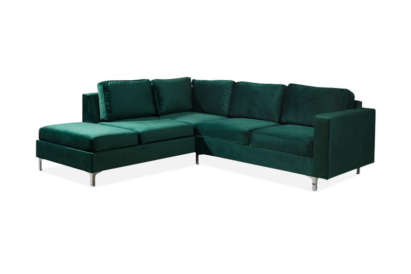 Hjørnesofa Farindon - Grønn - 4 seters sofa med divan - Sofaer med sjeselong