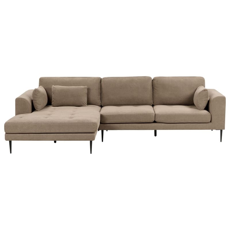 Hjørnesofa Flam, Brun, Svart/Høyrevendt/Polyester