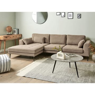 Hjørnesofa Flam - Brun, Svart/Høyrevendt/Polyester - Møbler - Sofaer - Hjørnesofaer