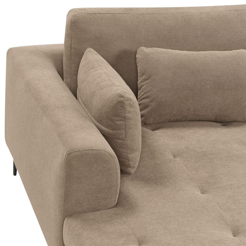 Hjørnesofa Flam - Brun, Svart/Høyrevendt/Polyester - Møbler - Sofaer - Hjørnesofaer