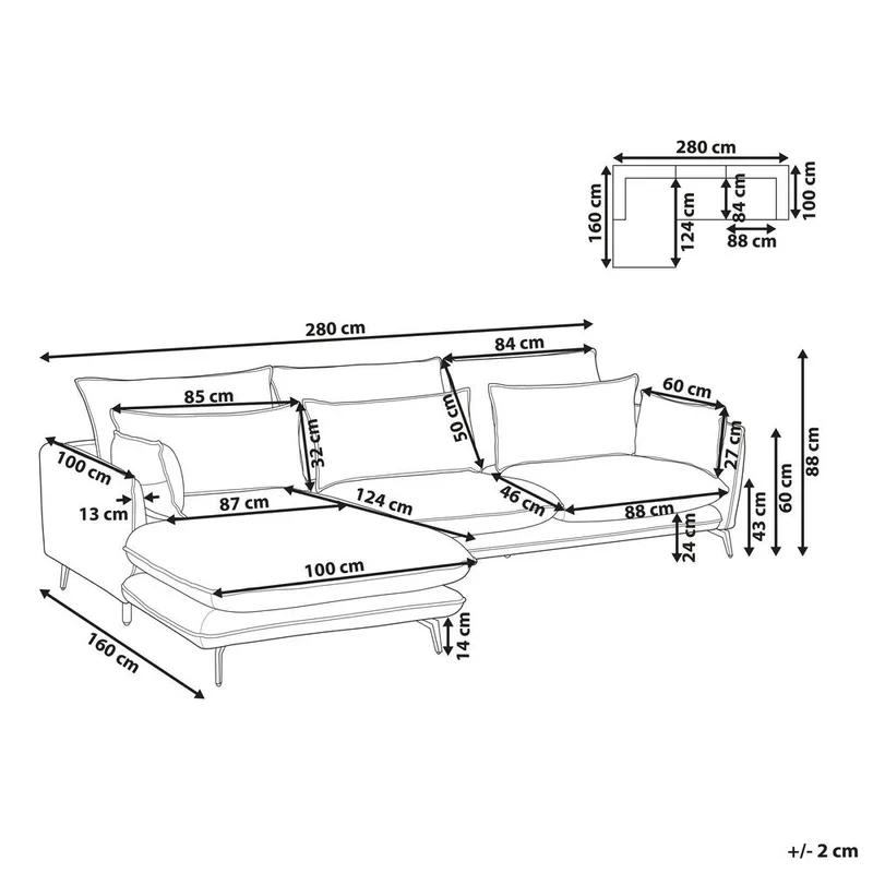 Hjørnesofa Gallo - H øyrevendt - Møbler - Sofaer - Hjørnesofaer - Hjørnesofa med divan