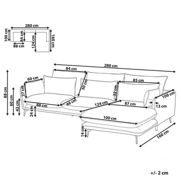 Hjørnesofa Gallo - Venstrevendt - Møbler - Sofaer - Hjørnesofaer - Hjørnesofa med divan