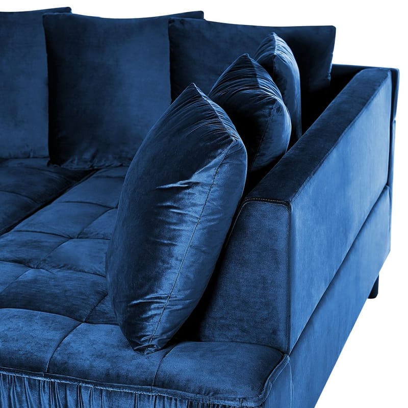 Hjørnesofa Grena - Blå, Mørkt tre - Møbler - Sofaer - Hjørnesofaer - Howard hjørnesofa