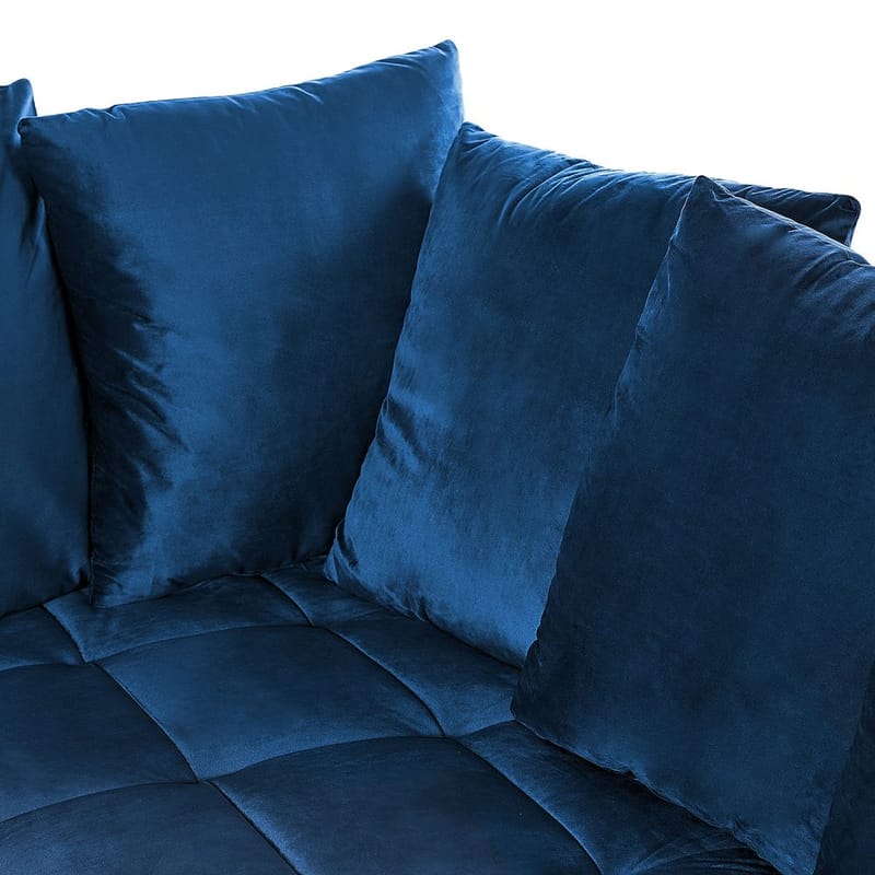 Hjørnesofa Grena - Blå, Mørkt tre - Møbler - Sofaer - Hjørnesofaer - Howard hjørnesofa