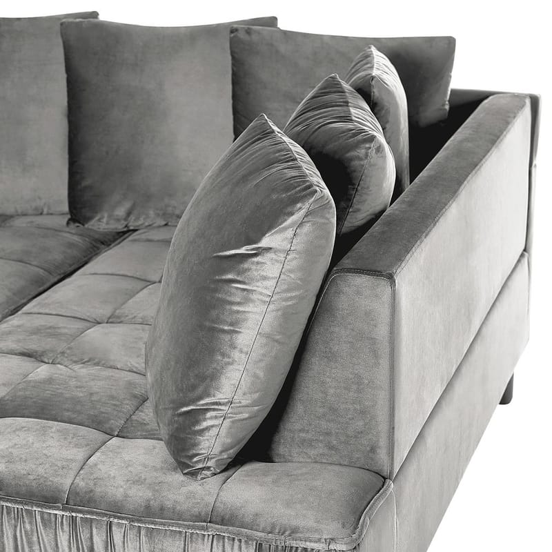 Hjørnesofa Grena - Grå, mørkt tre - Møbler - Sofaer - Hjørnesofaer - Howard hjørnesofa