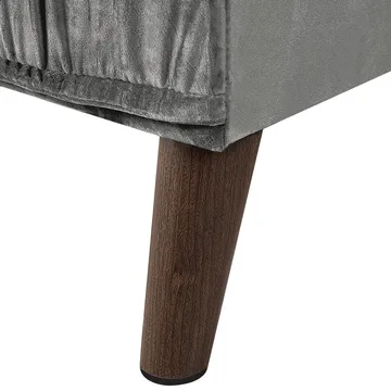 Hjørnesofa Grena - Grå, mørkt tre - Møbler - Sofaer - Fløyelssofaer