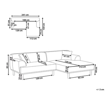 Hjørnesofa Holt - Grå, brun/Polyester - Møbler - Sofaer - Hjørnesofaer - Hjørnesofa med divan