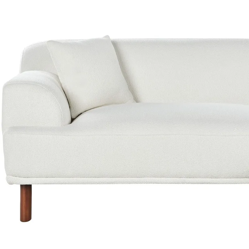 Hjørnesofa Holt - Hvit, brun/Bouclé - Møbler - Sofaer - Hjørnesofaer - Hjørnesofa med divan