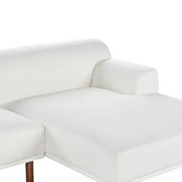 Hjørnesofa Holt - Hvit, brun/Bouclé - Møbler - Sofaer - Hjørnesofaer - Hjørnesofa med divan