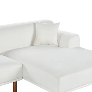 Hjørnesofa Holt - Hvit, brun/Bouclé - Møbler - Sofaer - Hjørnesofaer - Hjørnesofa med divan