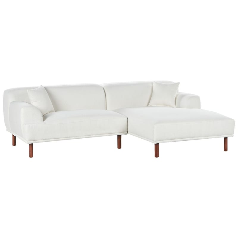 Hjørnesofa Holt - Hvit, brun/Bouclé - Møbler - Sofaer - Hjørnesofaer