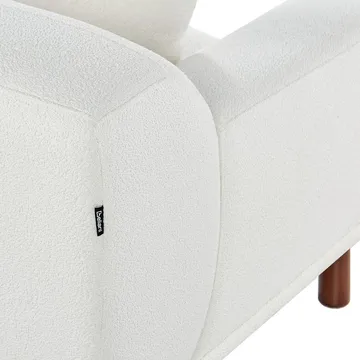 Hjørnesofa Holt - Hvit, brun/Bouclé - Møbler - Sofaer - Hjørnesofaer - Hjørnesofa med divan