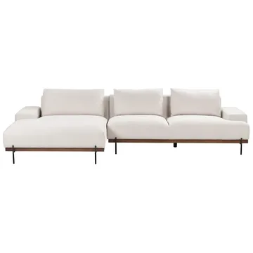 Hjørnesofa Mariferd - Beige, svart, mørkt tre/høyrevendt - Møbler - Sofaer - Hjørnesofaer - Hjørnesofa med divan