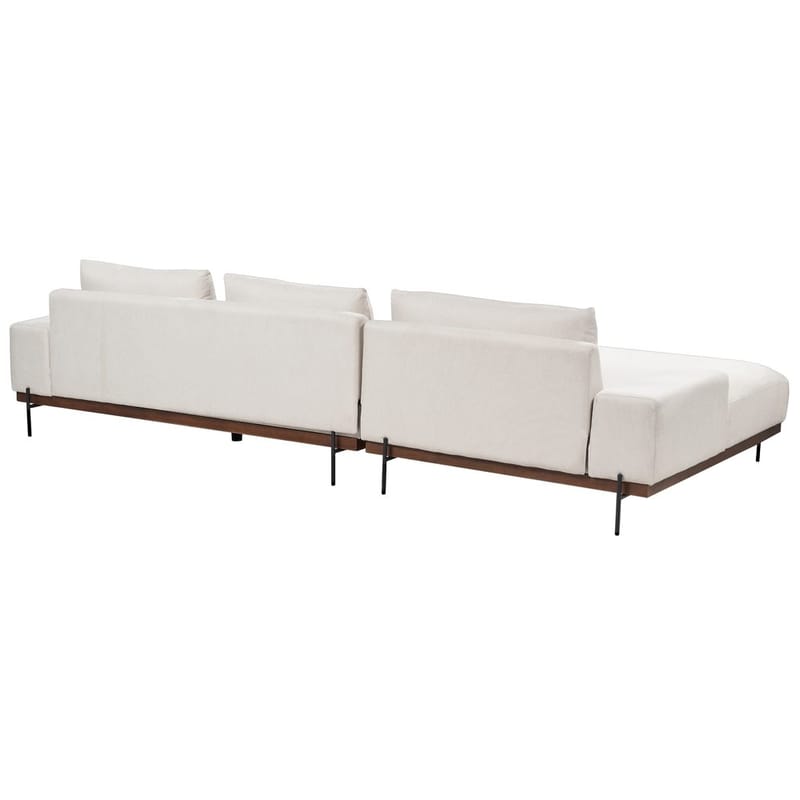 Hjørnesofa Mariferd - Beige, svart, mørkt tre/høyrevendt - Møbler - Sofaer - Hjørnesofaer