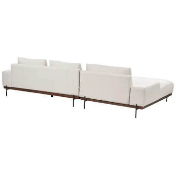 Hjørnesofa Mariferd - Beige, svart, mørkt tre/høyrevendt - Møbler - Sofaer - Hjørnesofaer - Hjørnesofa med divan