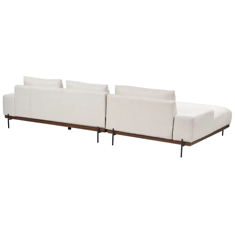 Hjørnesofa Mariferd - Beige, svart, mørkt tre/høyrevendt - Møbler - Sofaer - Hjørnesofaer - Hjørnesofa med divan