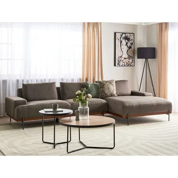 Hjørnesofa Mariferd - Brun, svart, mørkt tre/Venstrevendt - Møbler - Sofaer - Hjørnesofaer