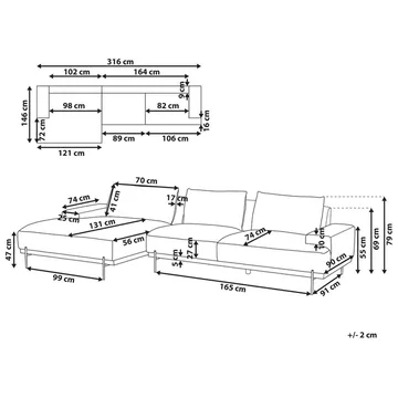 Hjørnesofa Mariferd - Lys brun, svart, mørkt tre/Høyrevendt - Møbler - Sofaer - Hjørnesofaer - Hjørnesofa med divan