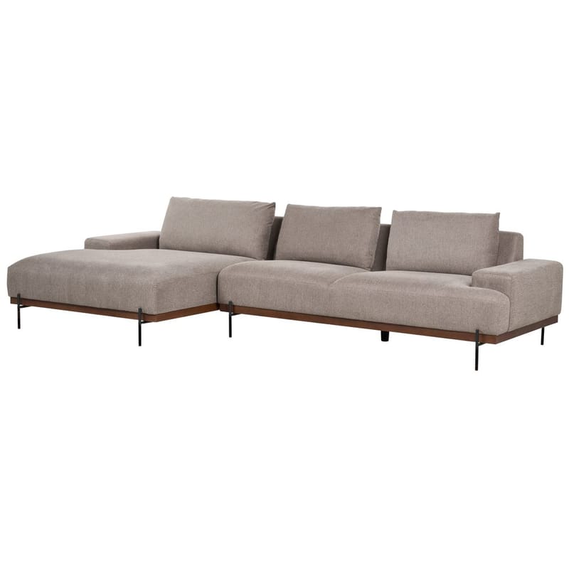 Hjørnesofa Mariferd - Lys brun, svart, mørkt tre/Høyrevendt - Møbler - Sofaer - Hjørnesofaer - Hjørnesofa med divan