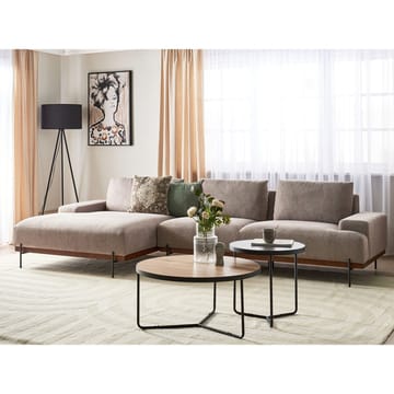 Hjørnesofa Mariferd - Lys brun, svart, mørkt tre/Høyrevendt - Møbler - Sofaer - Hjørnesofaer