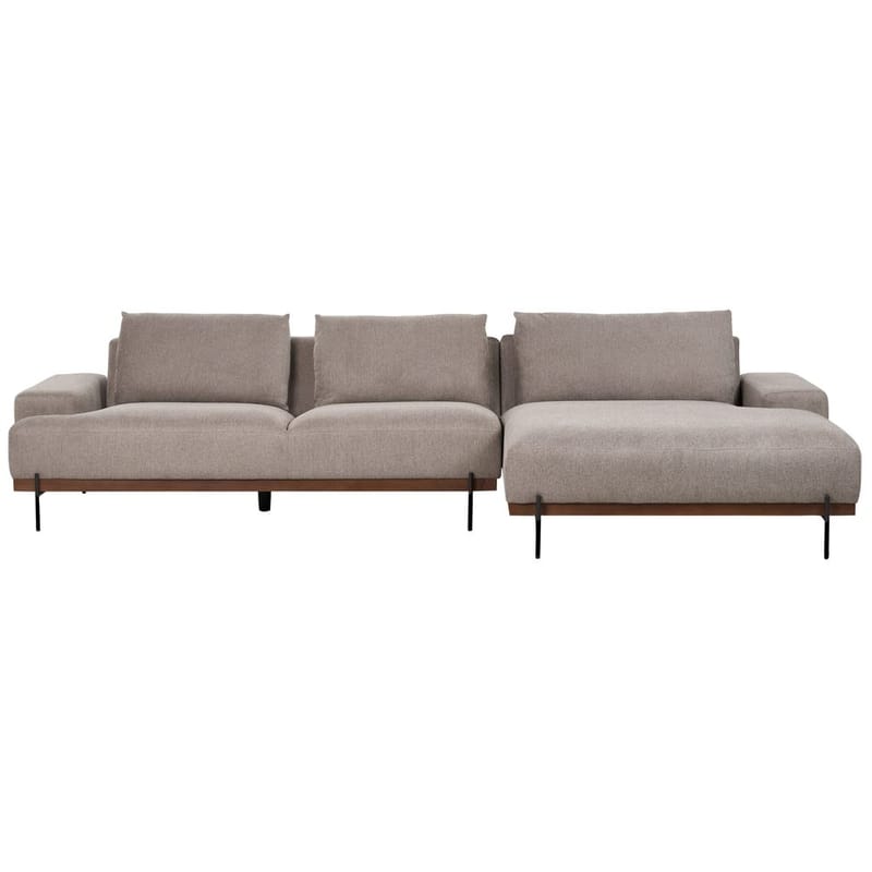 Hjørnesofa Mariferd, Lys brun, svart, mørkt tre/Venstrevendt