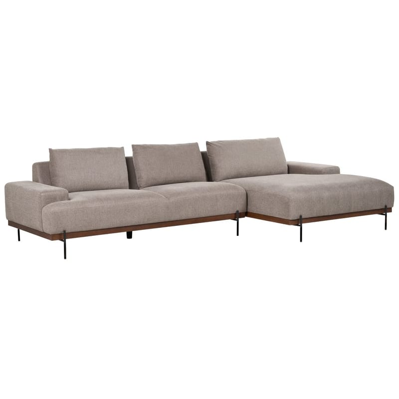 Hjørnesofa Mariferd - Lys brun, svart, mørkt tre/Venstrevendt - Møbler - Sofaer - Hjørnesofaer - Hjørnesofa med divan