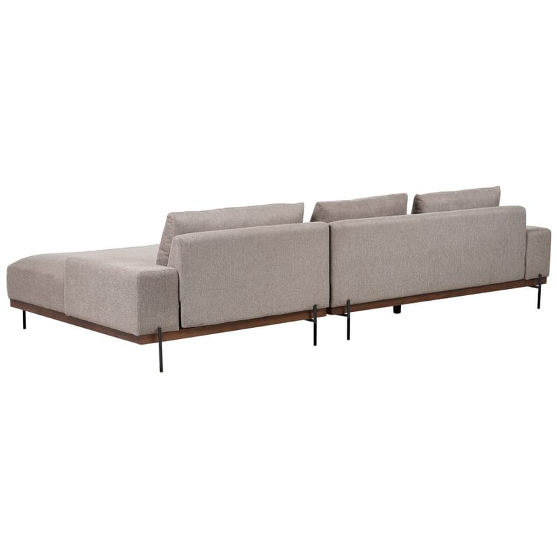 Hjørnesofa Mariferd - Lys brun, svart, mørkt tre/Venstrevendt - Møbler - Sofaer - Hjørnesofaer - Hjørnesofa med divan