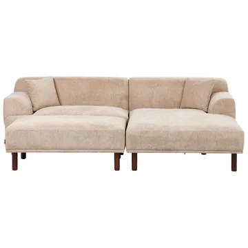 Hjørnesofa med fotskammel Holt - Beige, brun/polyester - Møbler - Sofaer - Hjørnesofaer - Hjørnesofa med divan