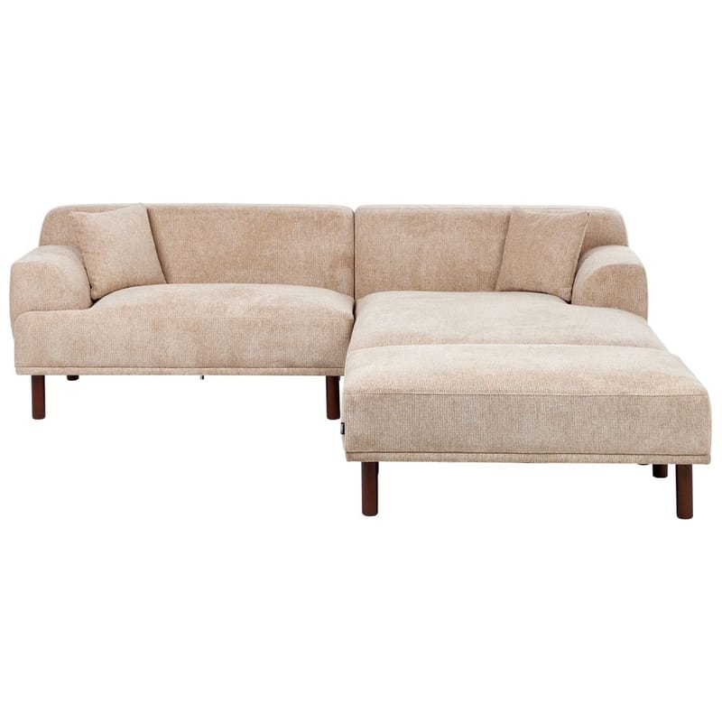 Hjørnesofa med fotskammel Holt - Beige, brun/polyester - Møbler - Sofaer - Hjørnesofaer - Hjørnesofa med divan