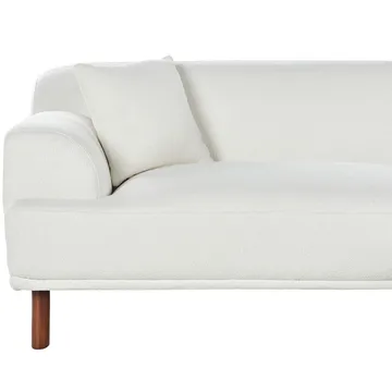 Hjørnesofa med fotskammel Holt - Hvit, brun/Bouclé - Møbler - Sofaer - Hjørnesofaer - Hjørnesofa med divan