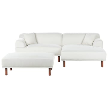 Hjørnesofa med fotskammel Holt - Hvit, brun/Bouclé - Møbler - Sofaer - Hjørnesofaer - Hjørnesofa med divan