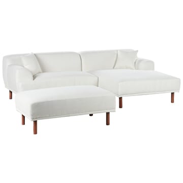 Hjørnesofa med fotskammel Holt - Hvit, brun/Bouclé - Møbler - Sofaer - Hjørnesofaer - Hjørnesofa med divan