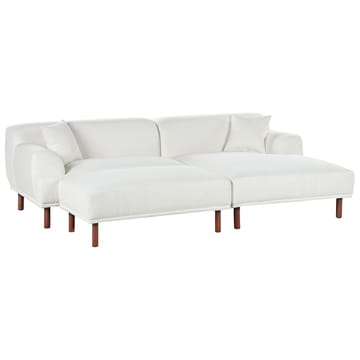 Hjørnesofa med fotskammel Holt - Hvit, brun/Bouclé - Møbler - Sofaer - Hjørnesofaer - Hjørnesofa med divan