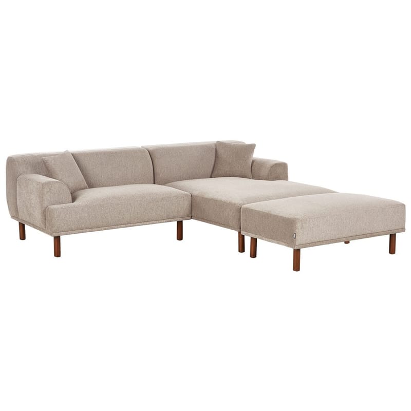Hjørnesofa med fotskammel Holt - Taupe, brun/Polyester - Møbler - Sofaer - Hjørnesofaer - Hjørnesofa med divan