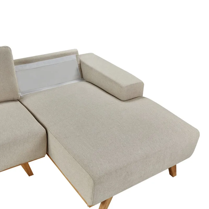 Hjørnesofa Nora - Beige, lyst tre/venstrevendt - Møbler - Sofaer - Hjørnesofaer - Hjørnesofa med divan