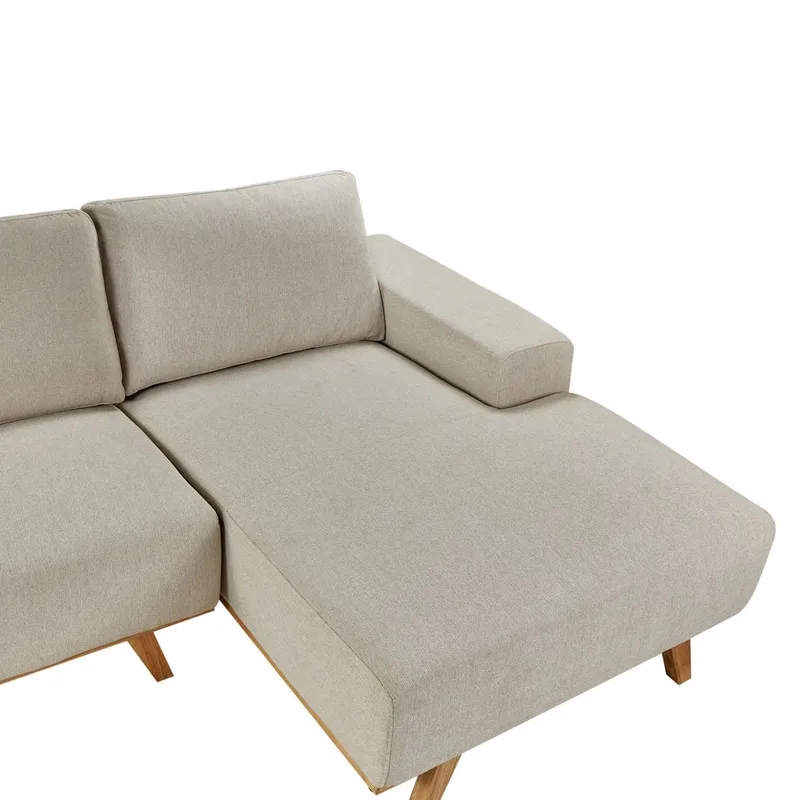 Hjørnesofa Nora - Beige, lyst tre/venstrevendt - Møbler - Sofaer - Hjørnesofaer - Hjørnesofa med divan