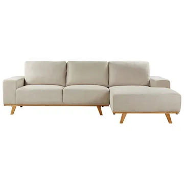 Hjørnesofa Nora - Beige, lyst tre/venstrevendt - Møbler - Sofaer - Hjørnesofaer