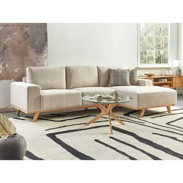 Hjørnesofa Nora - Beige, lyst tre/venstrevendt - Møbler - Sofaer - Hjørnesofaer